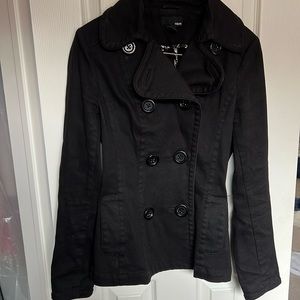 H&M denim style black doable breasted Spring coat